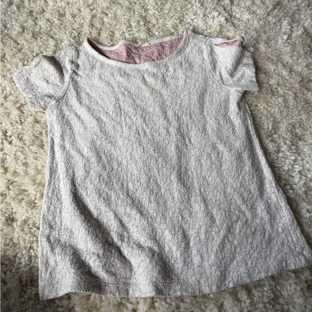 Short Sleeve unique cute Textured Tee in Light Pink for Women